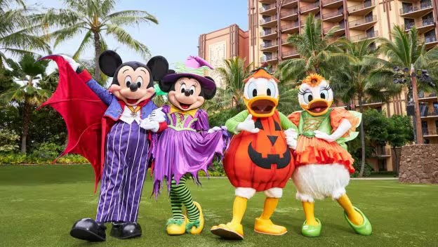 Mickey and Friends in Halloween Costumes at Aulani, A Disney Resort & Spa