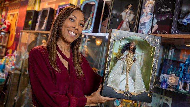 Launi King with the Tiana Disney Ultimate Princess doll