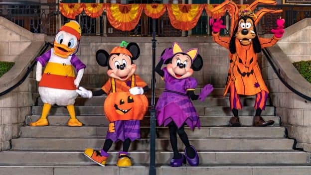 Mickey and Friends in fall outfits, Disneyland Resort