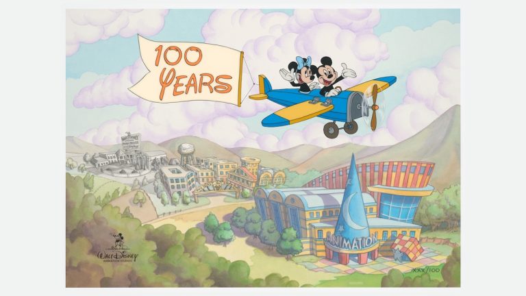 Stunning New Disney100 Artwork Features Mickey and Minnie blog header