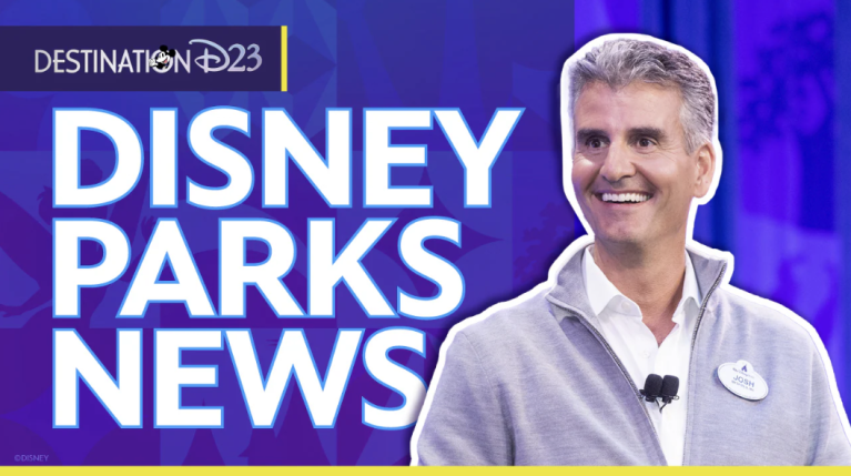 Photo of Josh D'Amaro with the words DISNEY PARKS NEWS overlayed