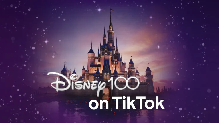 Castle image with the words Disney 100 On TikTok overlayed.