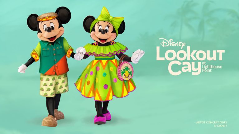 Disney Cruise Line Announces Mickey Mouse and Minnie Mouse Outfit Rendering for Lookout Cay