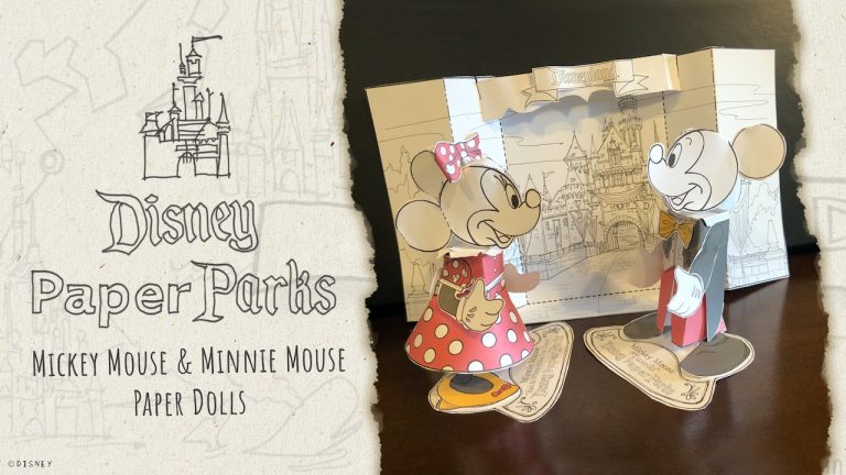 Disney Parks Blog Presents Disney Paper Parks featuring Paper Dolls of Mickey Mouse and Minnie Mouse, Designed by Walt Disney Imagineering blog header