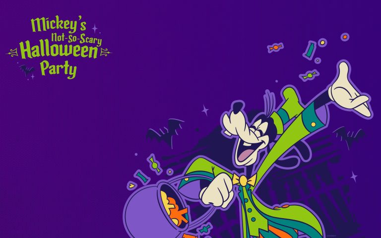 Mickey's Not-So-Scary Halloween Party Wallpaper with Goofy
