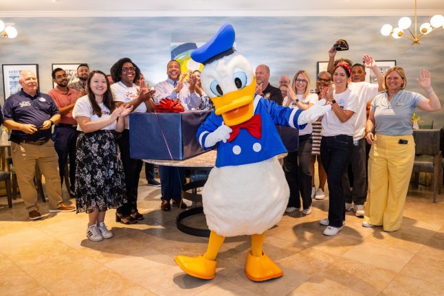 Disney Voluntears at Fisher House with Donald Duck