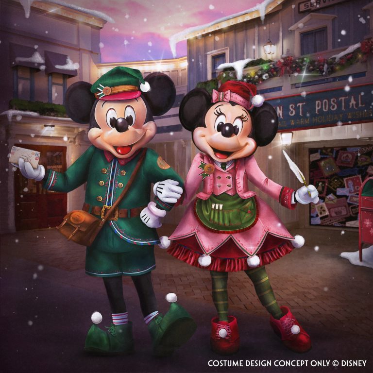 Disneyland 2024 Holiday Costumes for Mickey and Minnie mouse Halfway to the Holidays