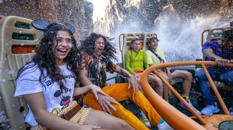 Family enjoys water attraction at Walt Disney World Resort