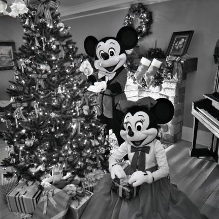 Mickey Mouse, Minnie Mouse by Christmas Tree - Rare, Old Disney Vintage Photos Ushering in Halfway to the Holidays