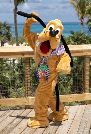 Pluto in his outfit for Disney Lookout Cay at Lighthouse Point
