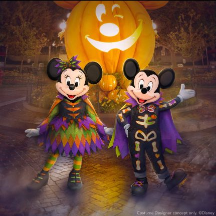 Concept art of Mickey and Minnie in new festive Halloween attire