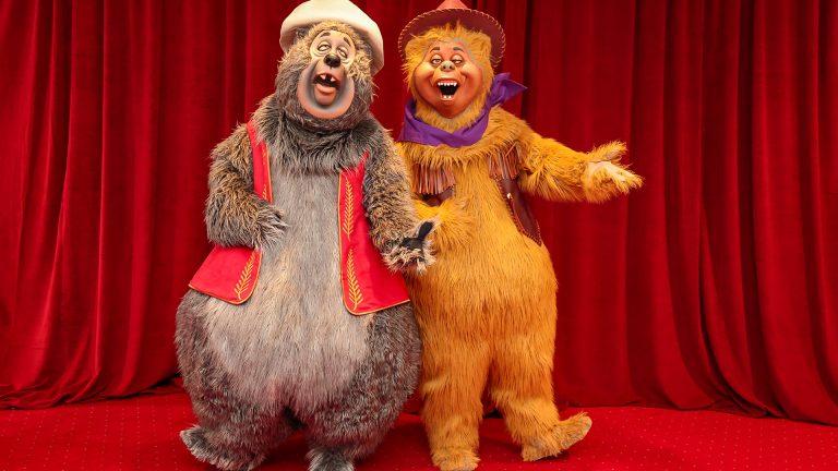 Wendell and Big Al in their new costumes for Country Bear Musical Jamboree