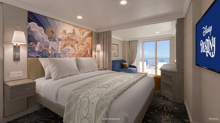 Concept art of stateroom onboard the Disney Destiny