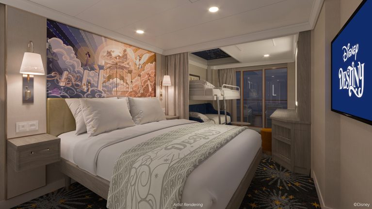 Concept art of Disney Destiny Verandah Stateroom