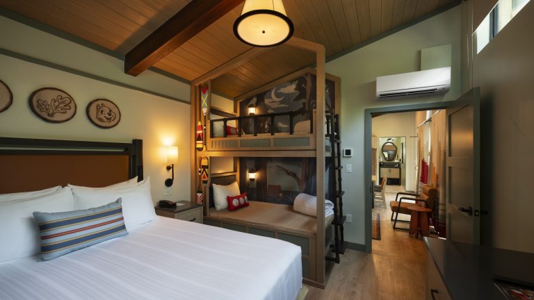 The new DVC cabins at Fort Wilderness - beds pictured