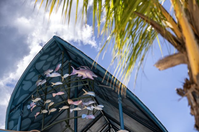 Permanent art installations by Bahamian artists are on display throughout Disney Lookout Cay at Lighthouse Point