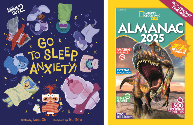 Disney/Pixar Inside Out 2: Go to Sleep, Anxiety!; National Geographic Kids Almanac 2025