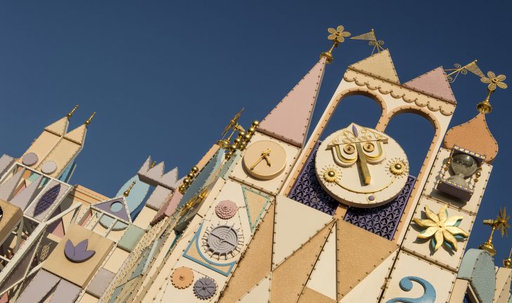 The famous "it's a small world" clock tower