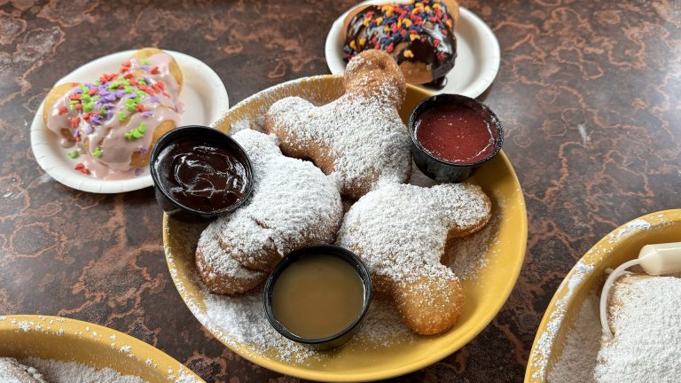 Mickey-shaped and frosted beignets at Disney World