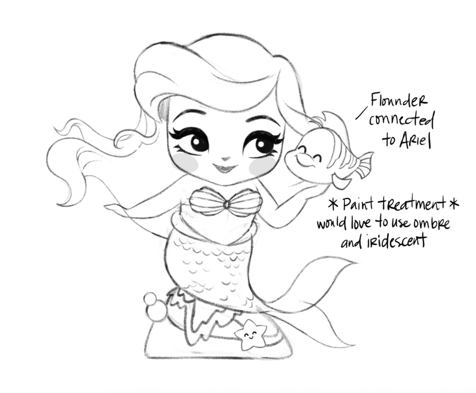 Ariel vinyl sketch art