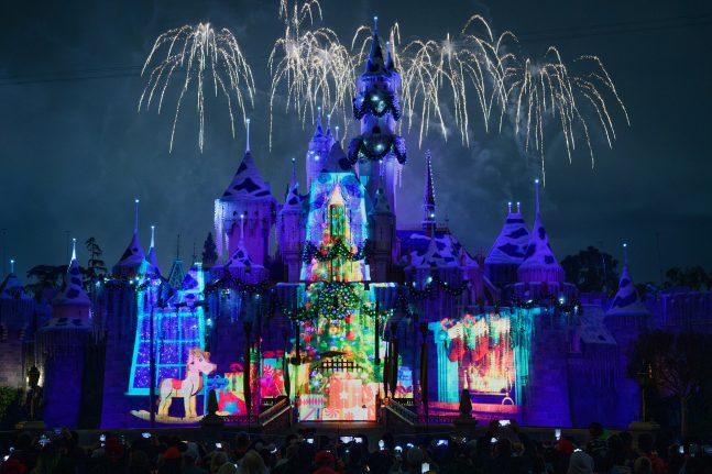 “Believe...In Holiday Magic” nighttime spectacular at Sleeping Beauty Castle