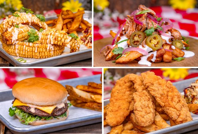 Corn Rib Plate; Loaded Fries; Cheeseburger; Chicken Tenders Plate