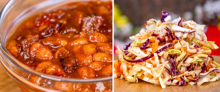 Baked Beans; House Slaw - Hungry Bear Barbecue Jamboree Foodie Guide