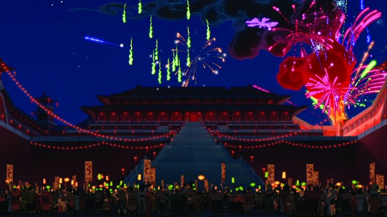 Mulan Wallpaper with fireworks