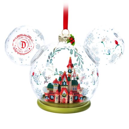 Mickey Mouse Icon Sleeping Beauty Castle Holiday Glass Sketchbook Ornament