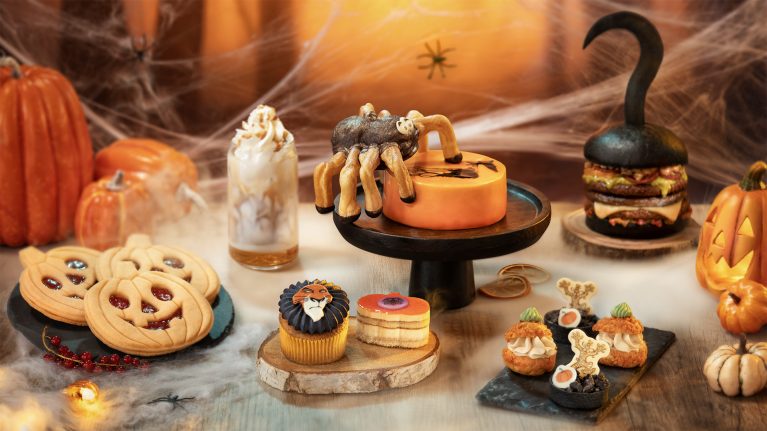 A table filled with Halloween delicacies 