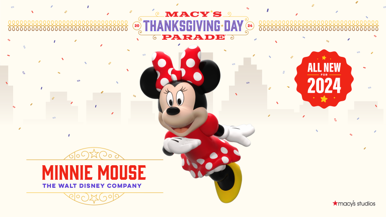 Rendering of the Minnie Mouse balloon at the Macy's Thanksgiving Day Parade