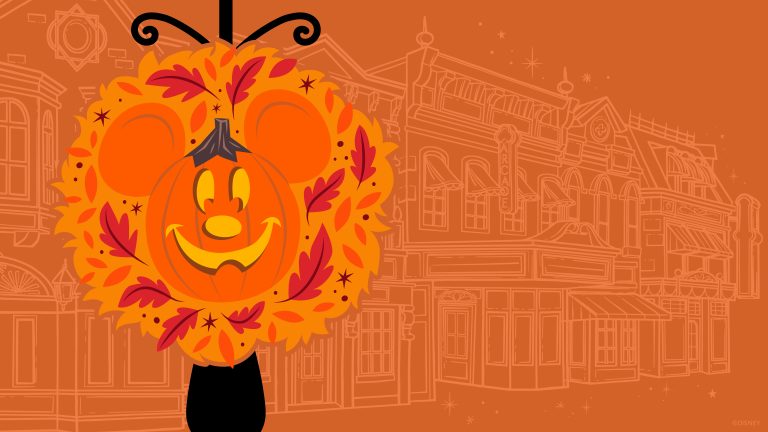 Mickey Pumpkin Wreath Wallpaper Desktop