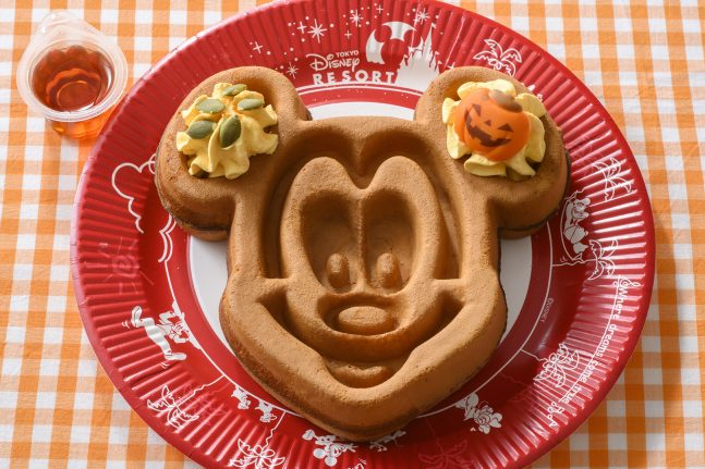 Mickey Waffle with pumpkin whipped topping