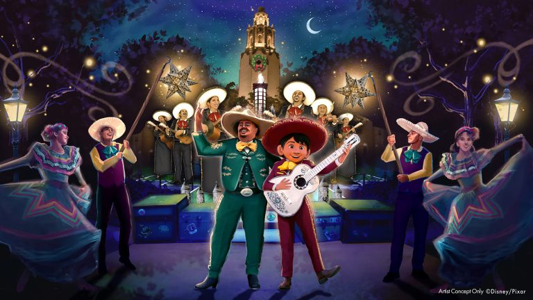 Concept art for “A Musical Christmas with Mariachi Alegría de Disneyland & Miguel!”