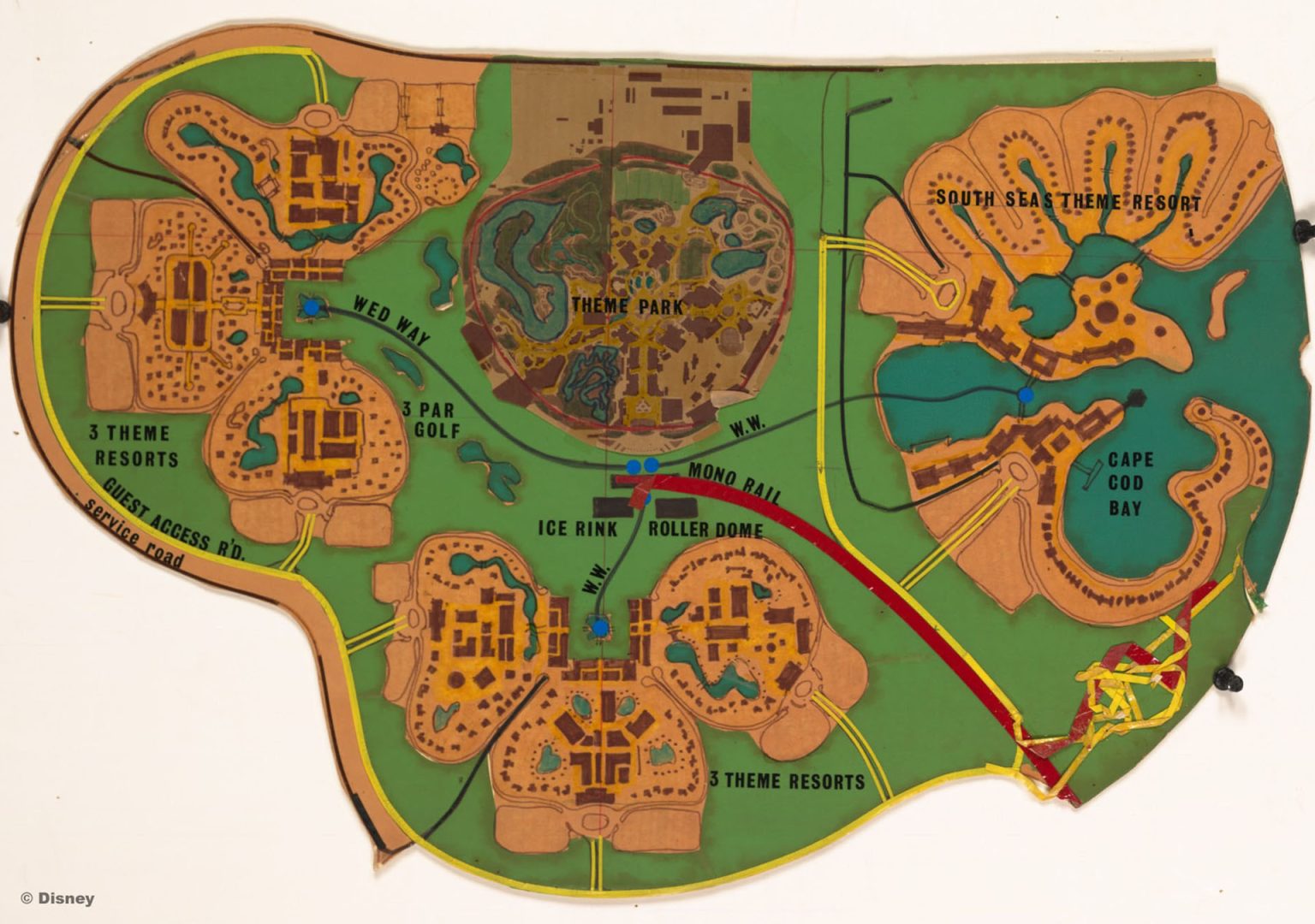 Concept map of Walt Disney's “Vacation Kingdom of the World.” 