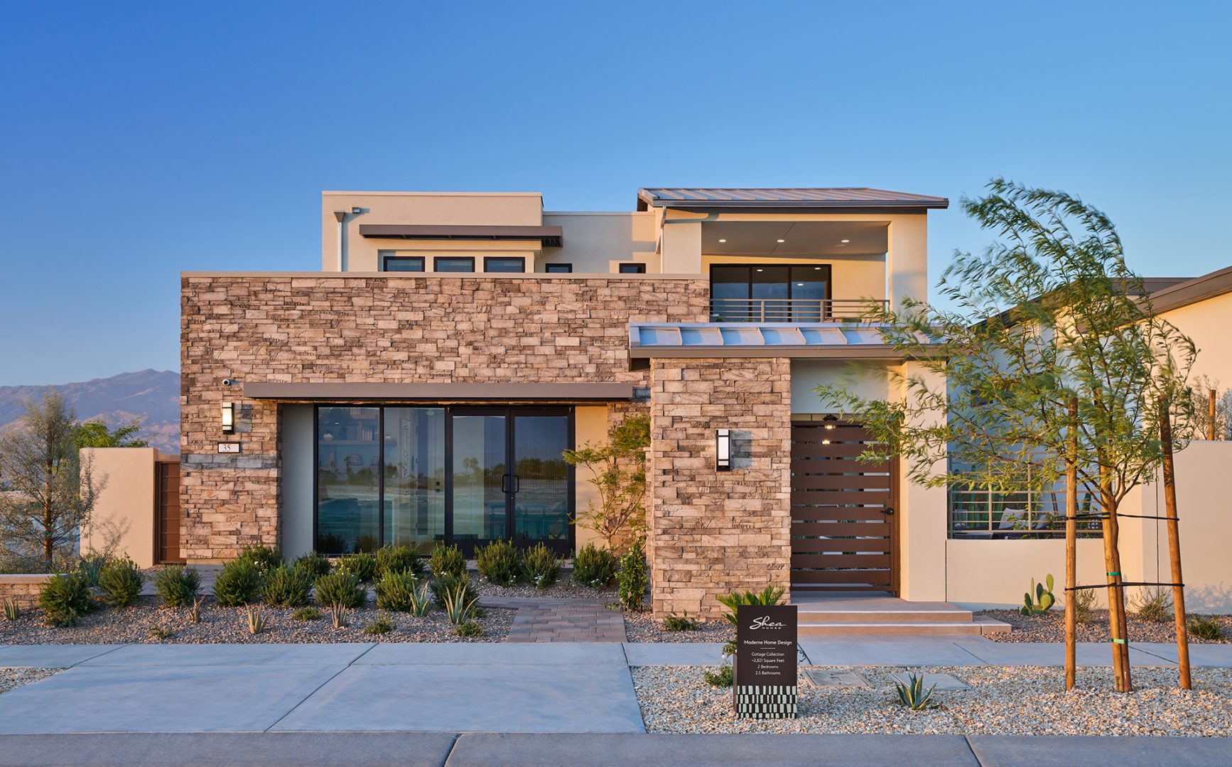 Moderne model home exterior at Cotino, A Storyliving by Disney community