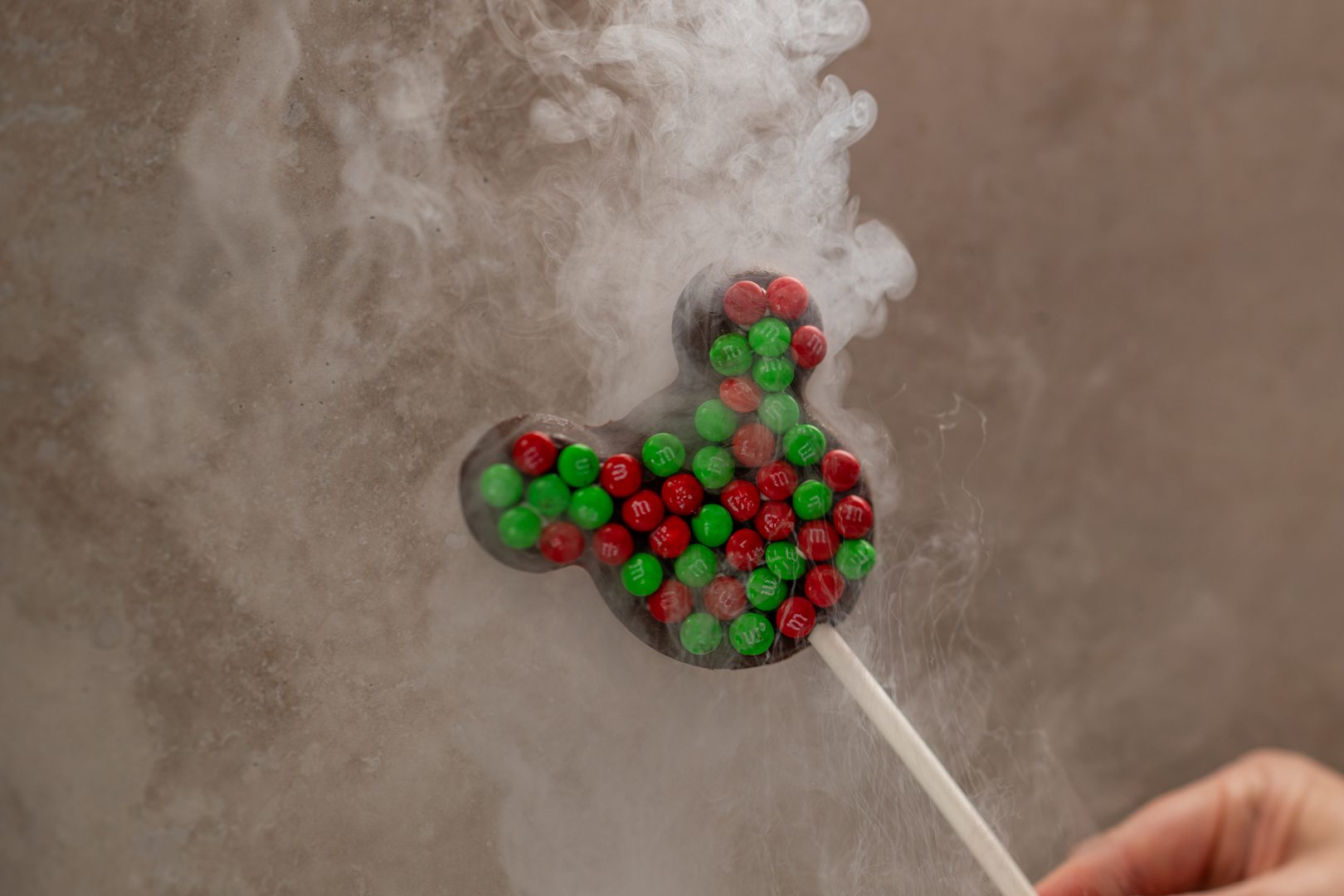 Holiday Mickey-shaped Liquid Nitrogen Pop - EPCOT Festival of the Holidays Menus