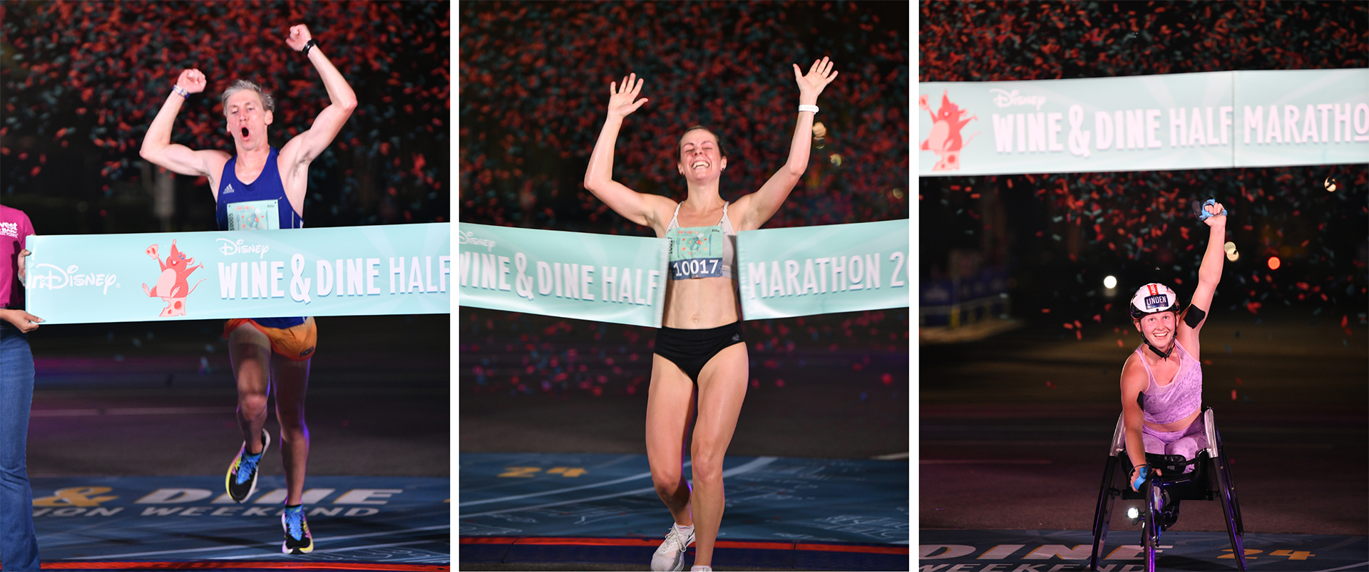 Runners finish the 2024 Disney Wine & Dine Half Marathon Weekend