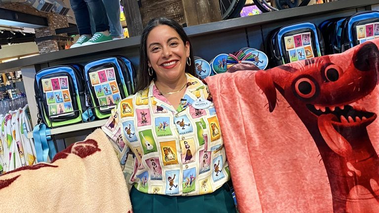 Nichole smiles with the new 'Coco' collection blankets