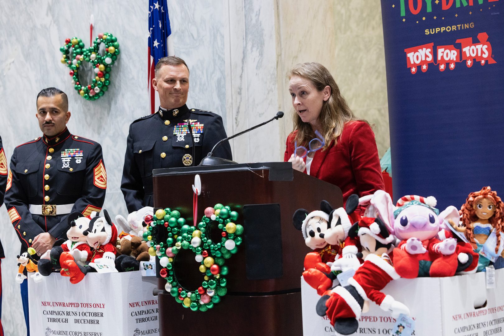 Speaker at a Toys for Tots reception on Capitol Hill