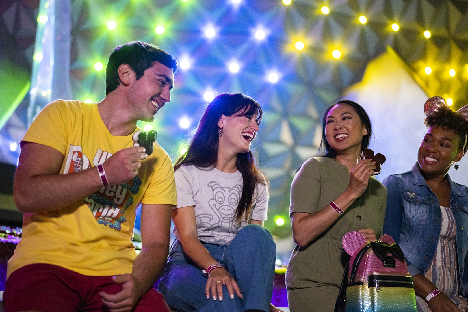 A family enjoys EPCOT After Hours