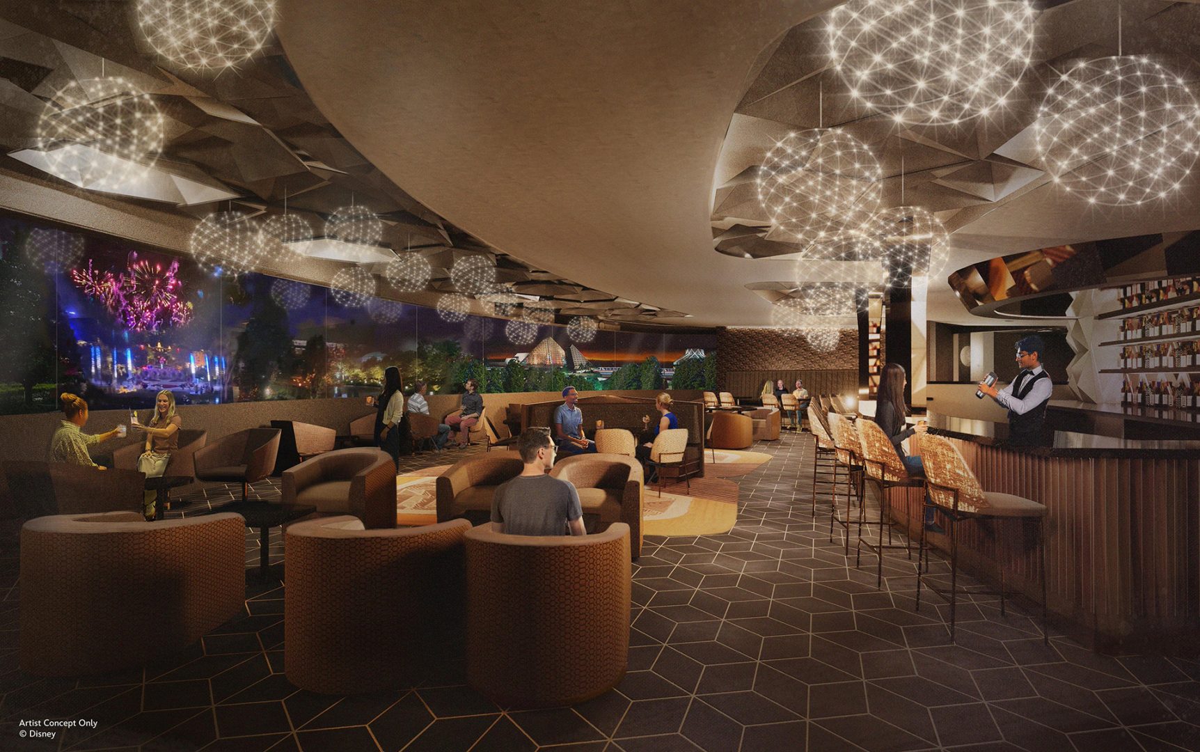 Spaceship Earth Lounge Rendering