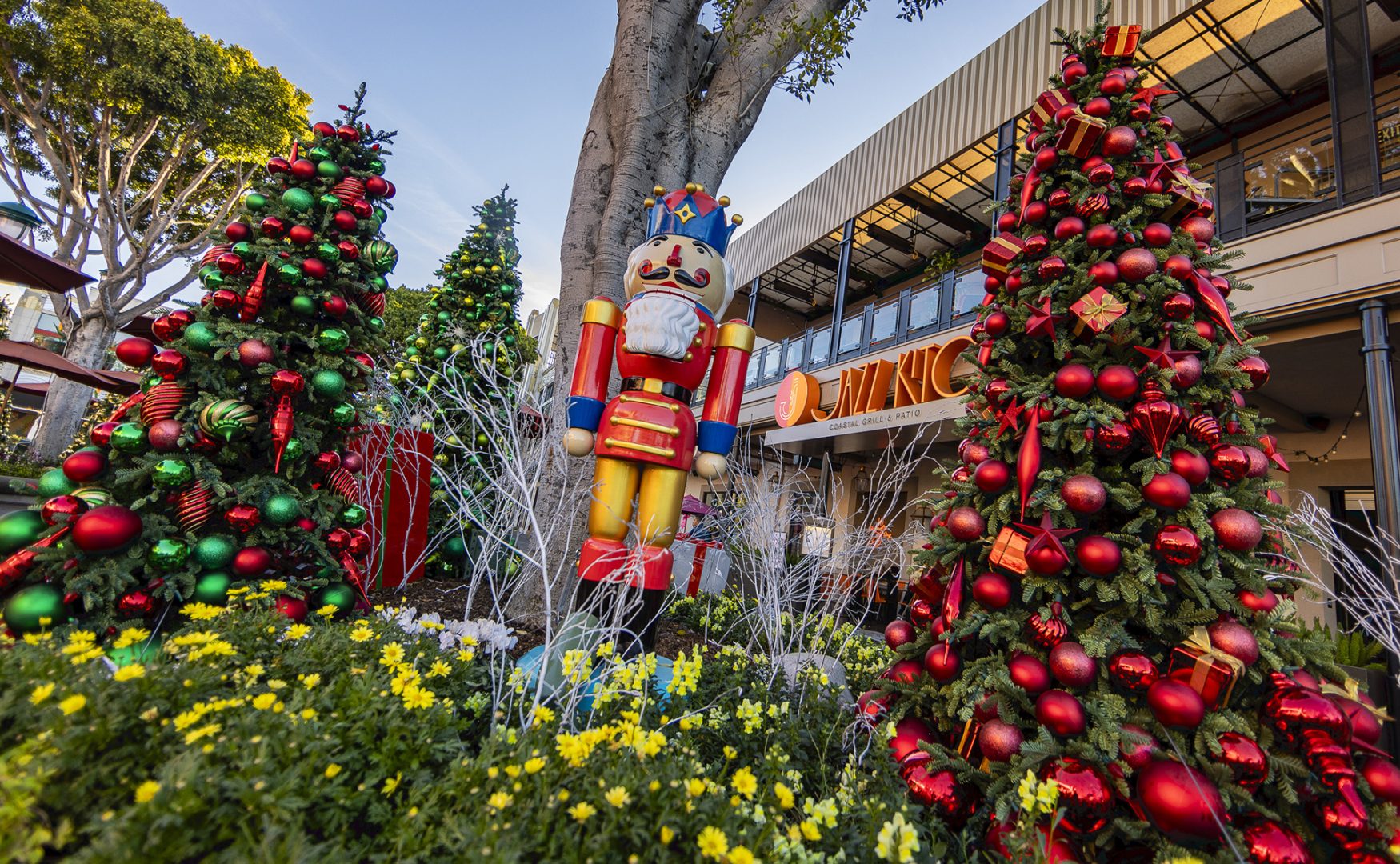 Downtown Disney District decorated for the holidays