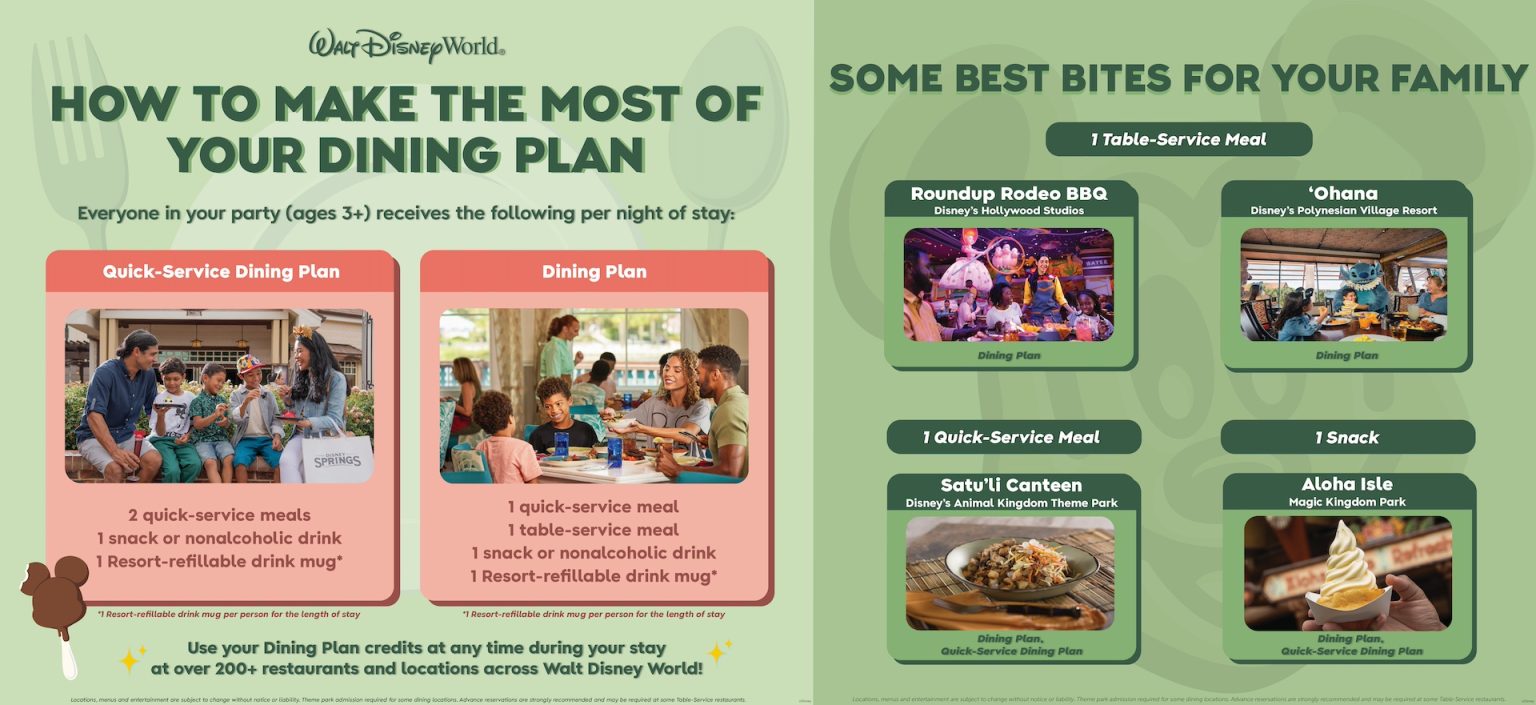 Details on Free Dining for 2025! Disney Over 50
