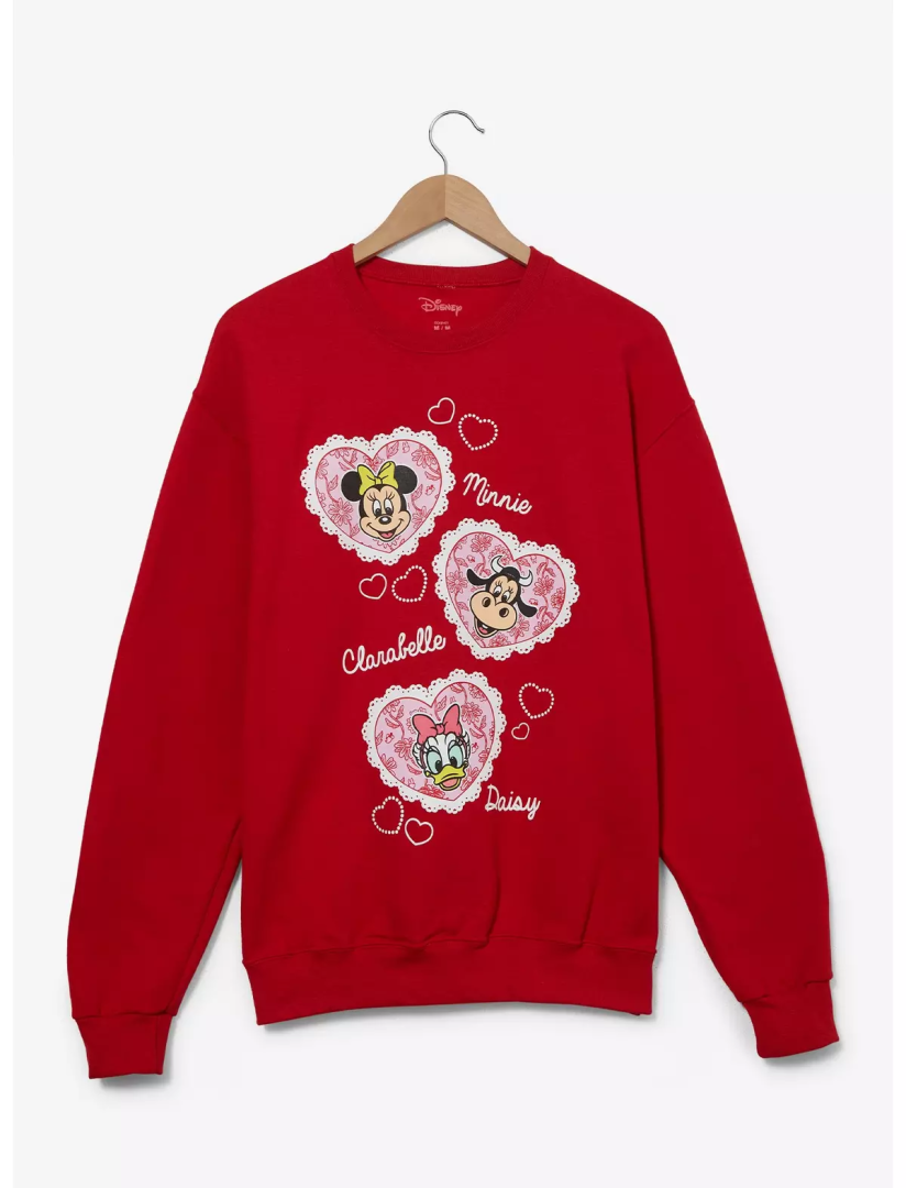 Boxlunch Disney Minnie Mouse & Friends Hearts Women’s Crewneck 