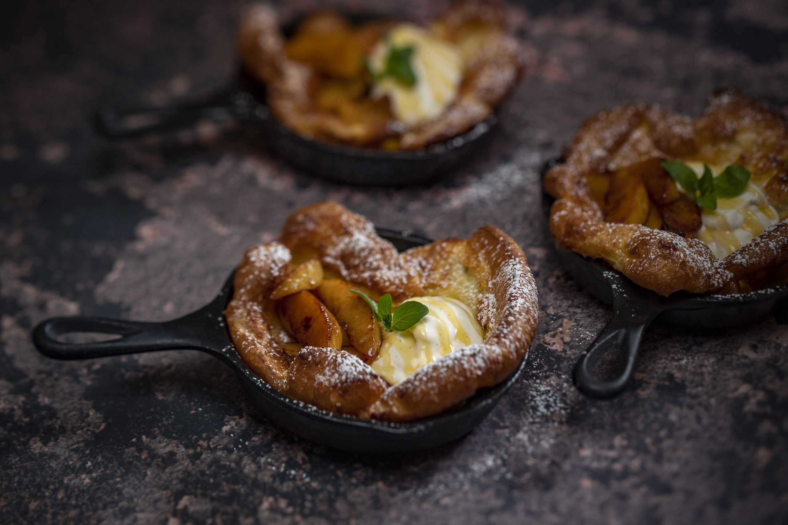 Dutch Baby with Harvest Pear and Whipped Honey Goat Cheese