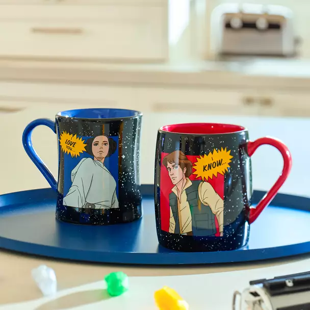 “I Love You” and “I Know” mugs from the Disney Store