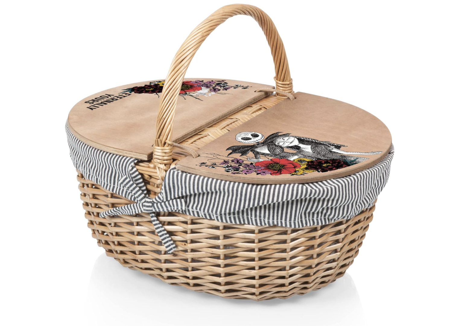 Disney Tim Burton’s Nightmare Before Christmas Jack and Sally Country Picnic Basket by Picnic Time