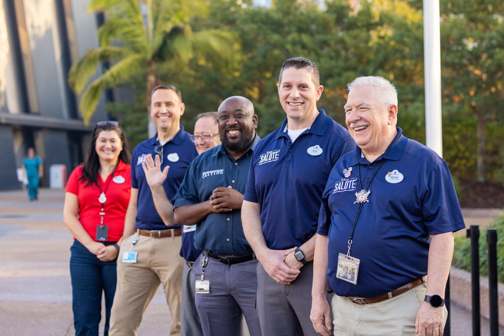 Disney Salute members smile at EPCOT