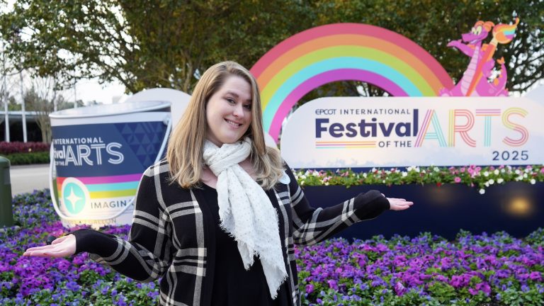 Disney Cast Member working on artwork for EPCOT International Festival of the Arts merchandise